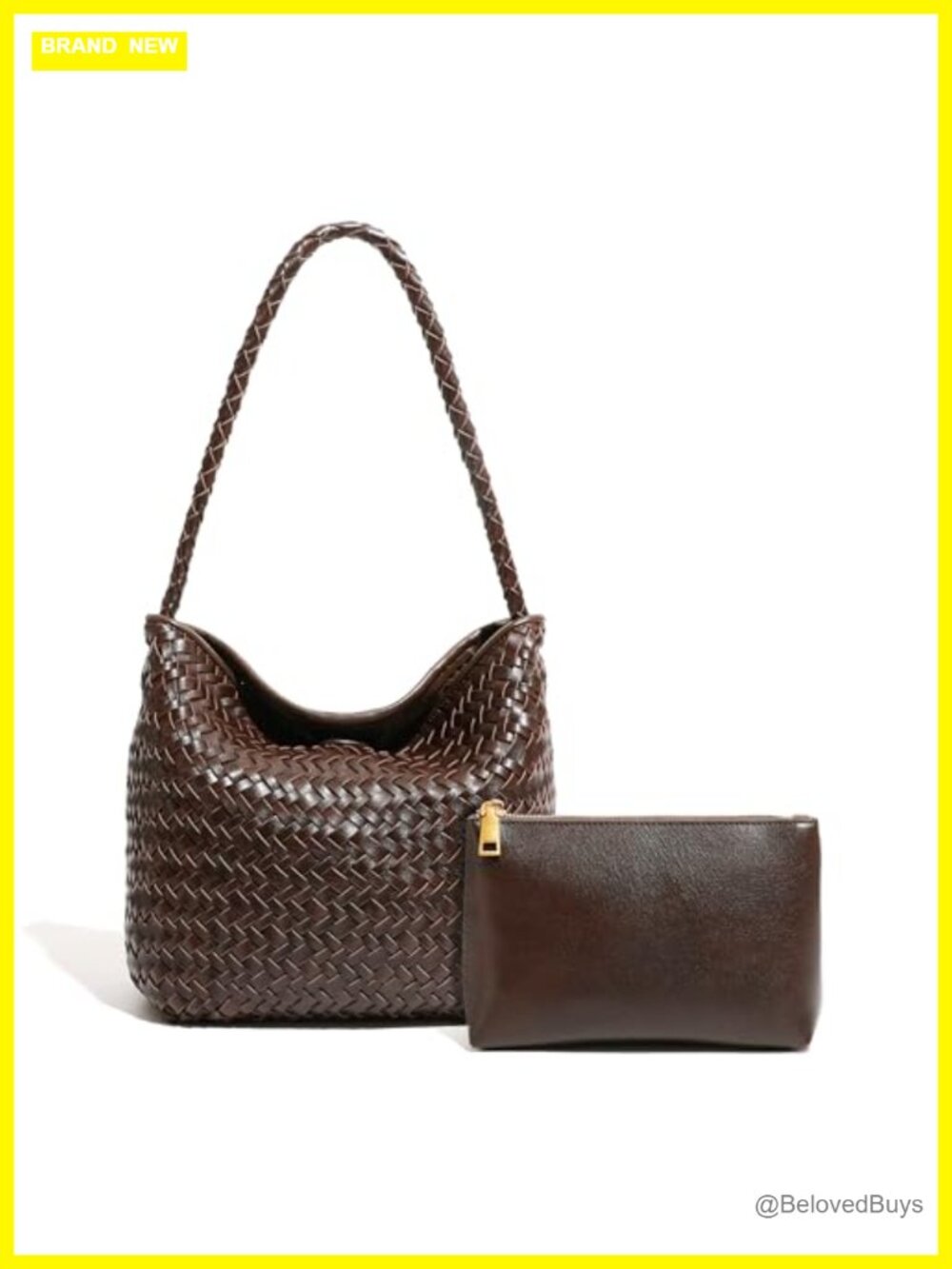 Vegan Leather Woven Hobo Tote Small Top-Handle Shoulder Bag
